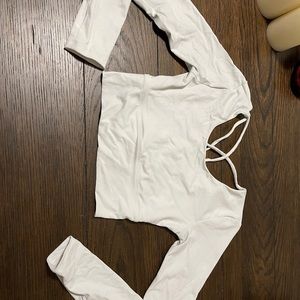 White cropped long sleeve